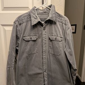 Levis Heavy Duty Men's Gra Chambray Shirt w/ Herringbone and Rivet Accents Sz Lg